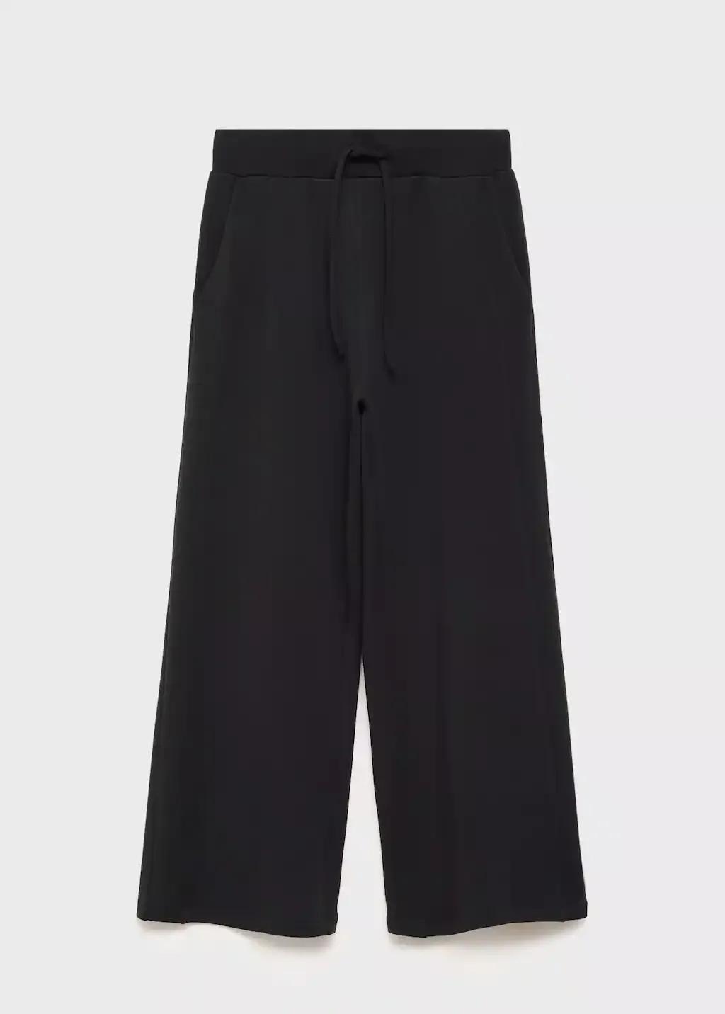 Black Drawstring Jogger Trousers, , large image number 0