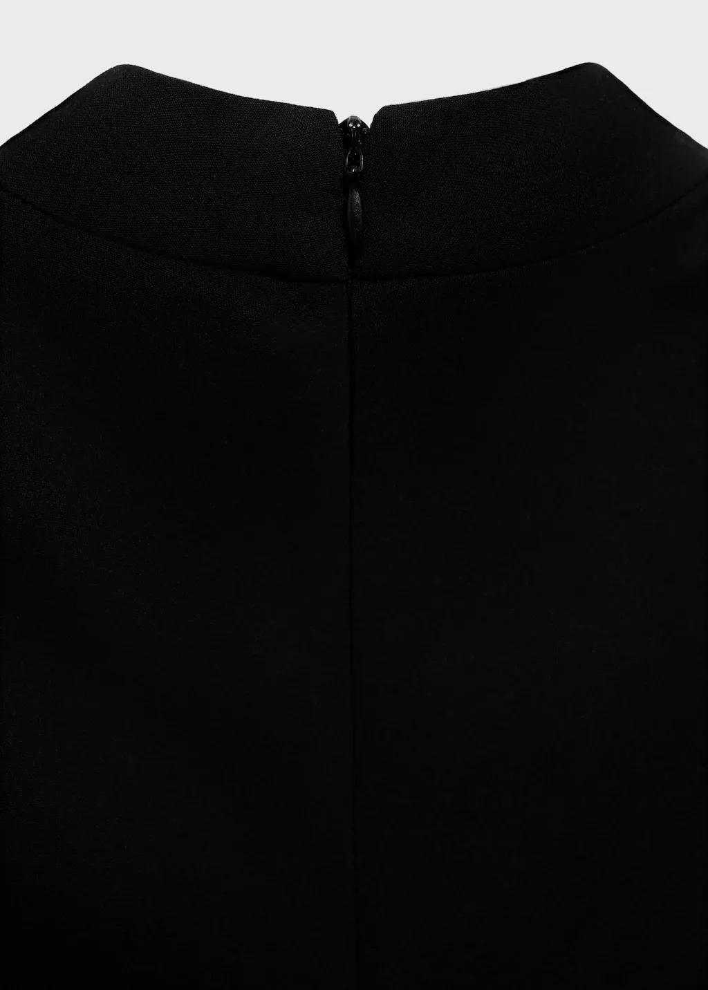 Black High-Neck Dress With Ruffle, , large image number 1
