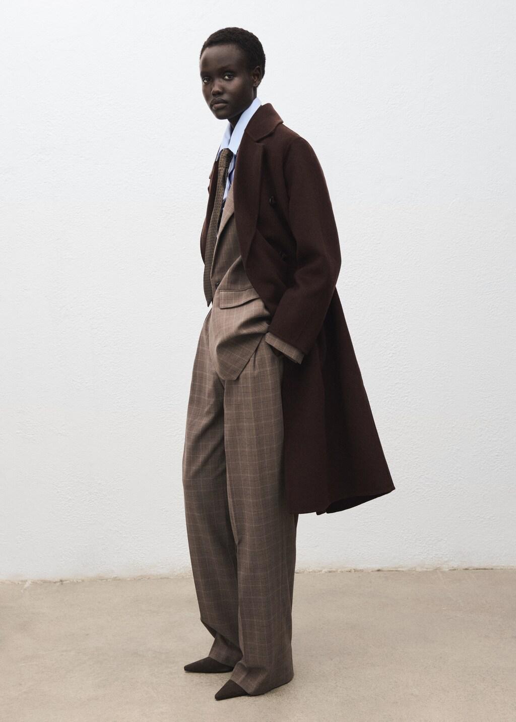 Brown Handmade Oversized Wool Coat, , large image number 0