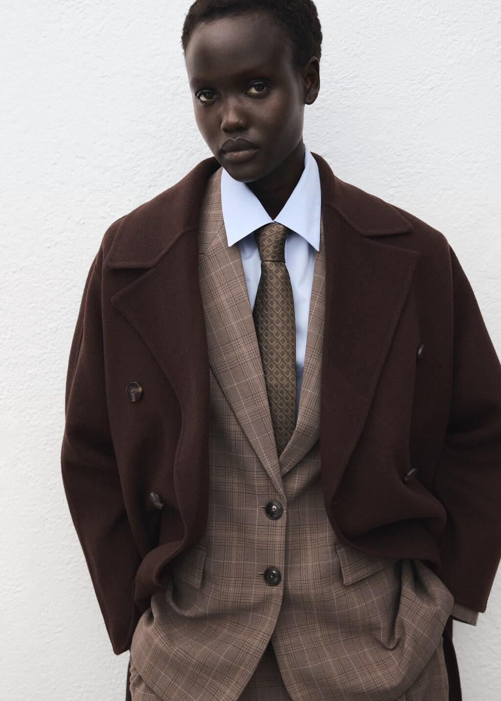 Brown Handmade Oversized Wool Coat, , large image number 3