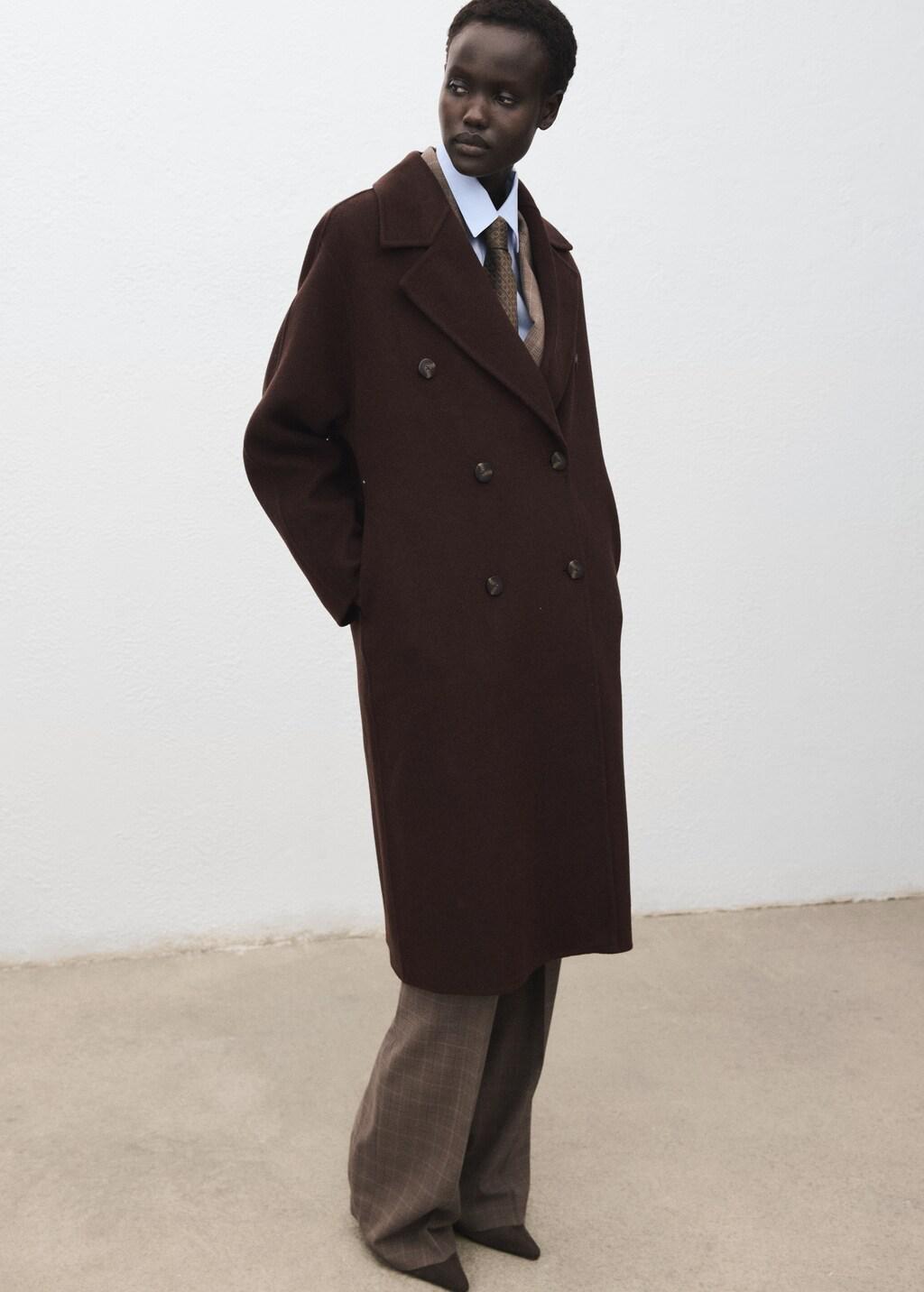 Brown Handmade Oversized Wool Coat, , large image number 7