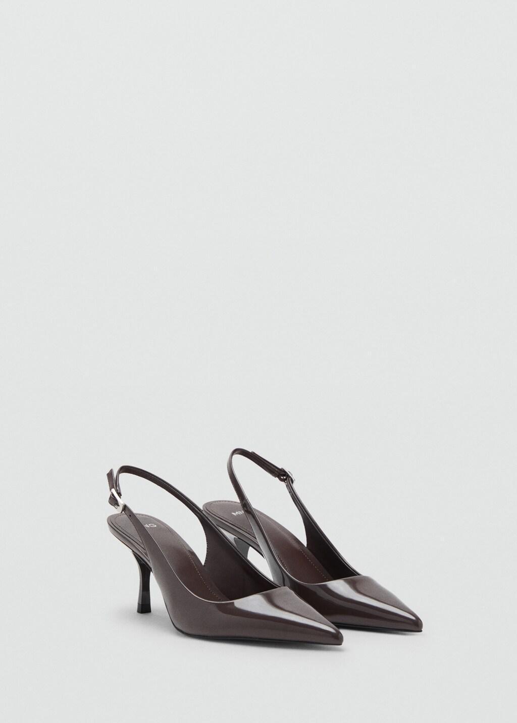 Grey Lt Pastel Patent Heeled Shoes, Light Pastel Grey, large image number 1