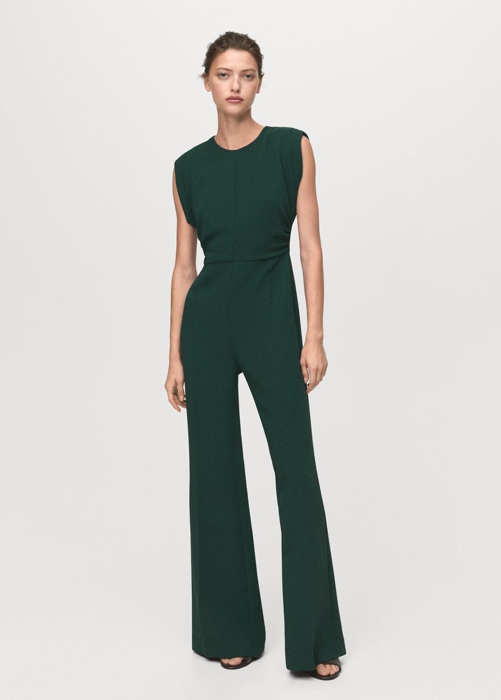 GREEN Ruched long jumpsuit, 0201_43, medium