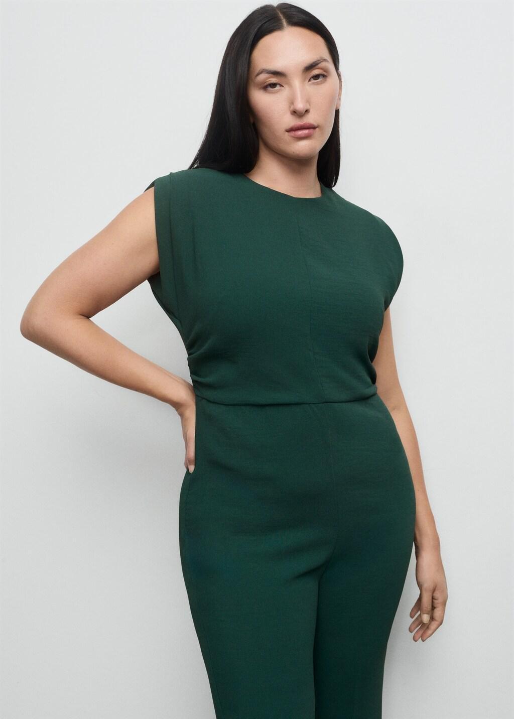 GREEN Ruched long jumpsuit, 0201_43, large image number 6