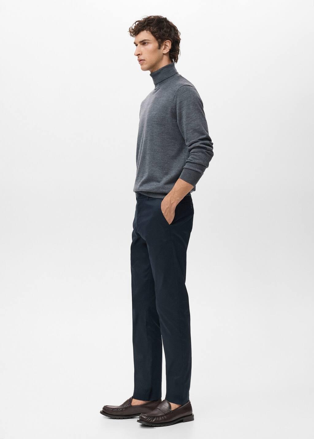 DARK BLUE Dublino slim-fit chino trousers, Dark Blue, large image number 2