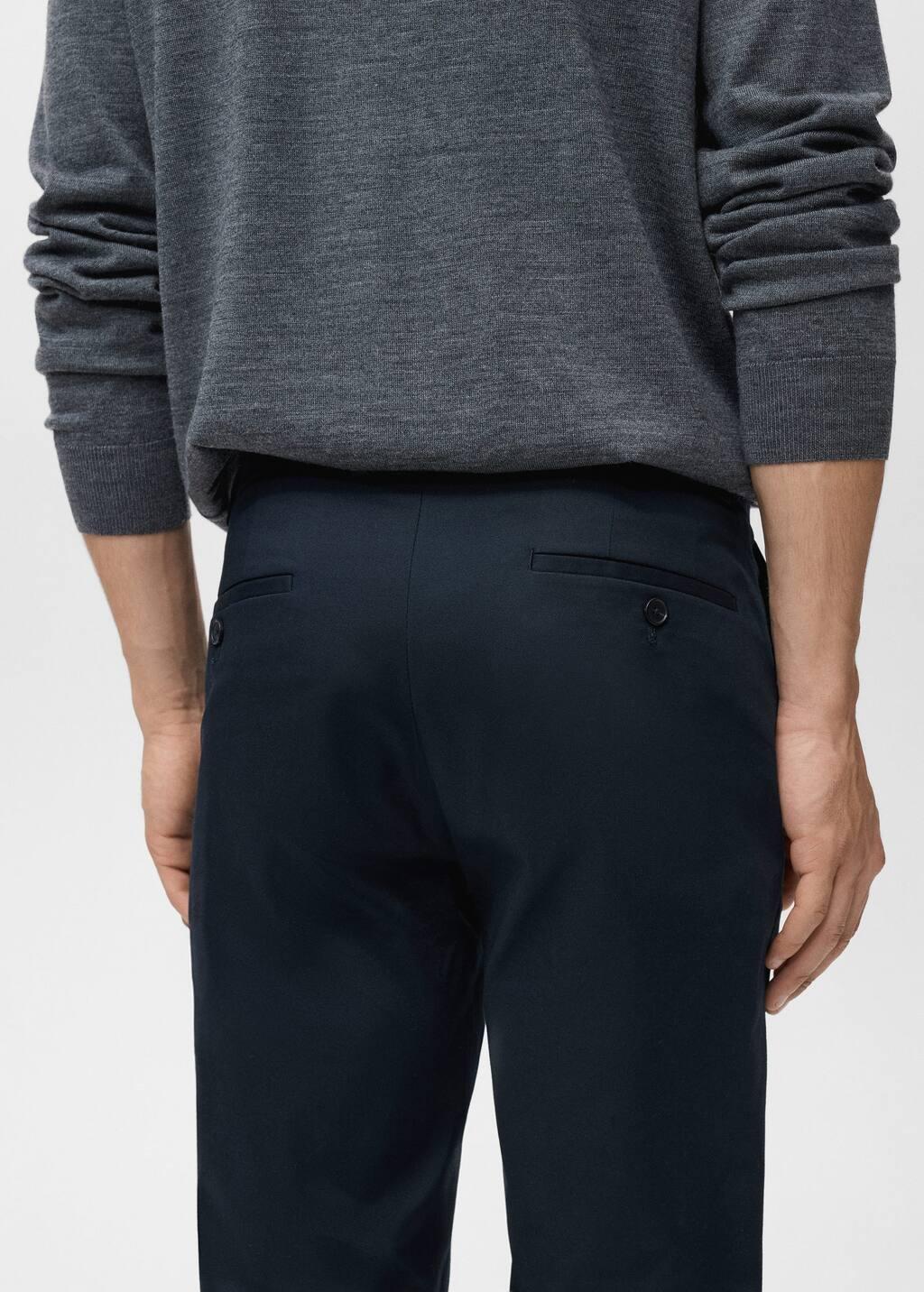 DARK BLUE Dublino slim-fit chino trousers, Dark Blue, large image number 4