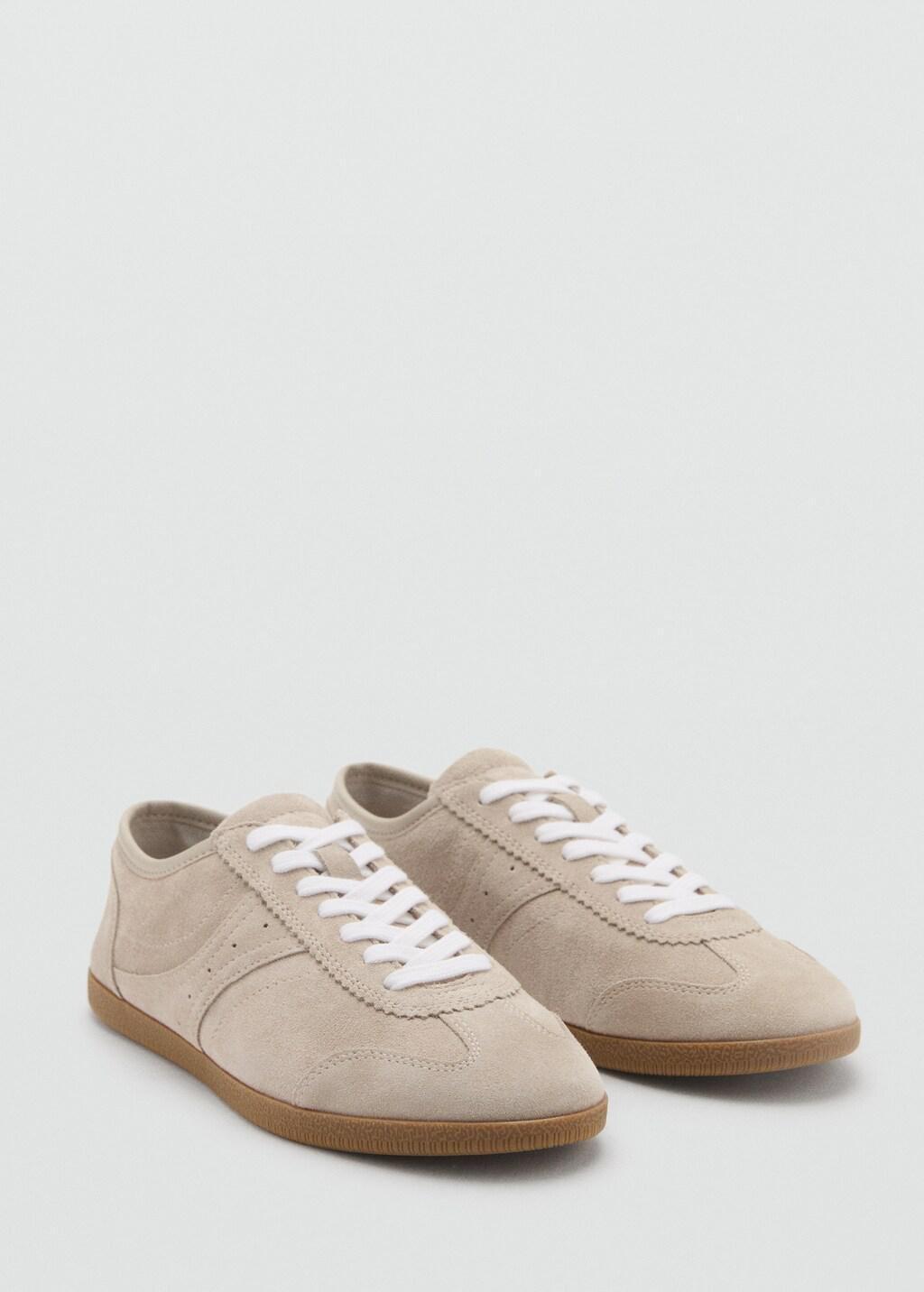 LIGHT BEIGE Suede trainers, 0201_08, large image number 0