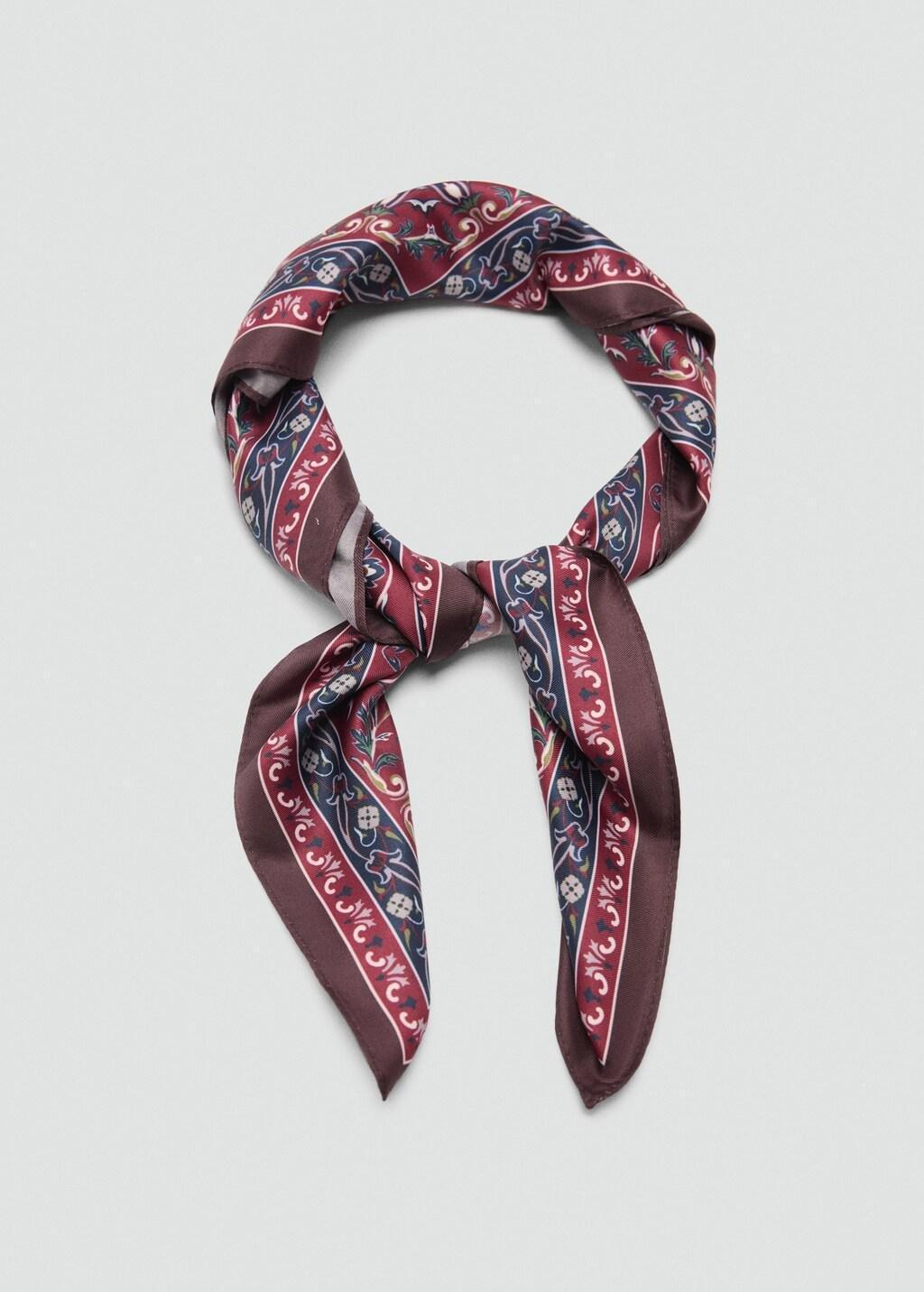 NAVY Printed satin scarf, 0201_56, large image number 1