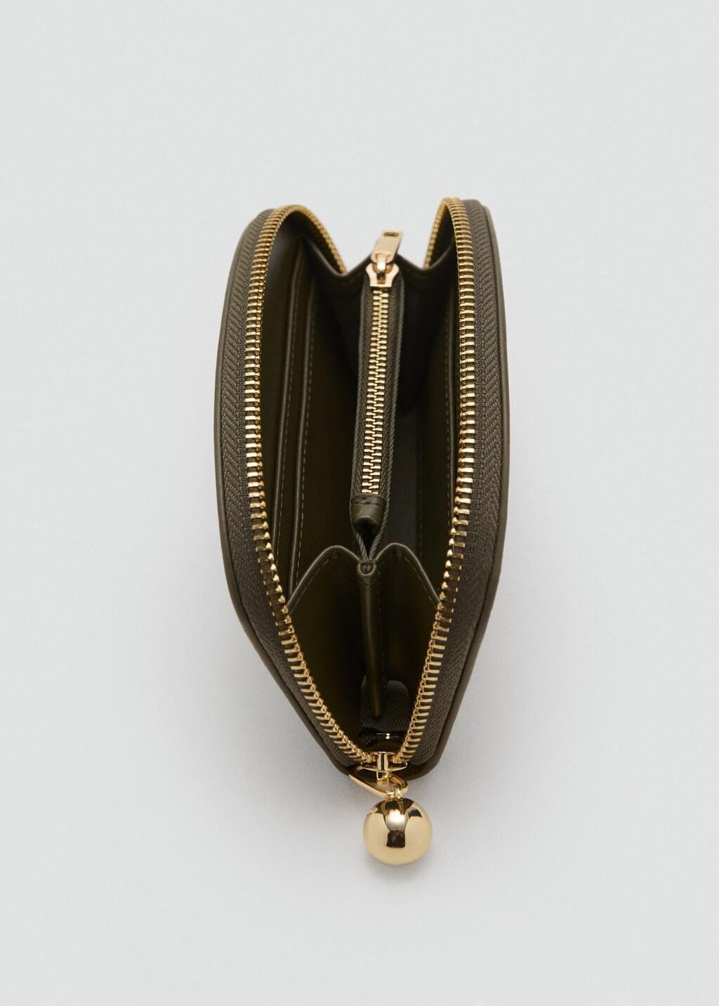 BEIGE - KHAKI Medium wallet with mini-bead embellishment, 0201_37, large image number 1