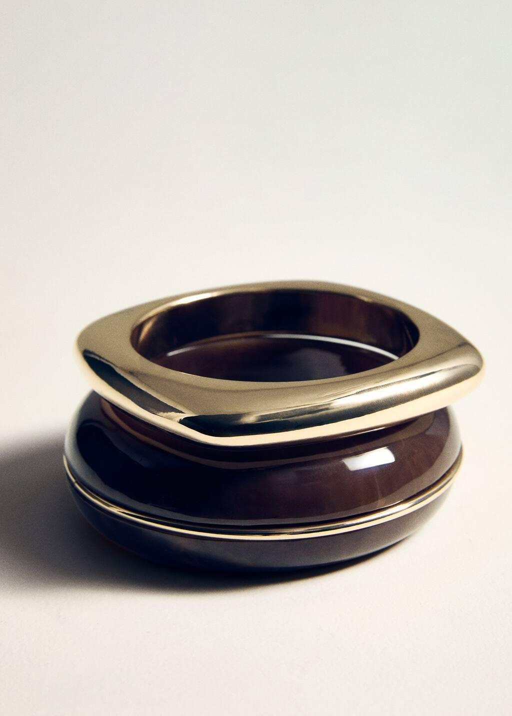 Gold Rigid Bracelets, Set Of 2, Gold, large image number 1