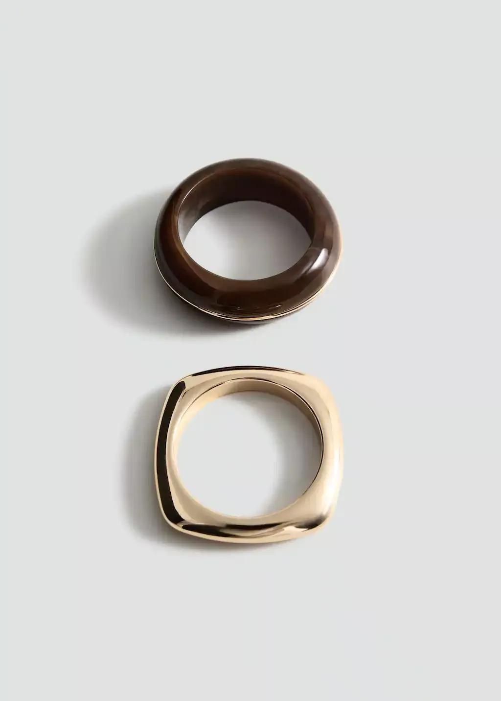 Gold Rigid Bracelets, Set Of 2, Gold, large image number 2