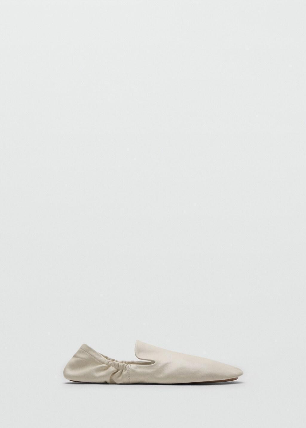 LIGHT BEIGE Gathered leather shoes, 0201_05, large image number 3