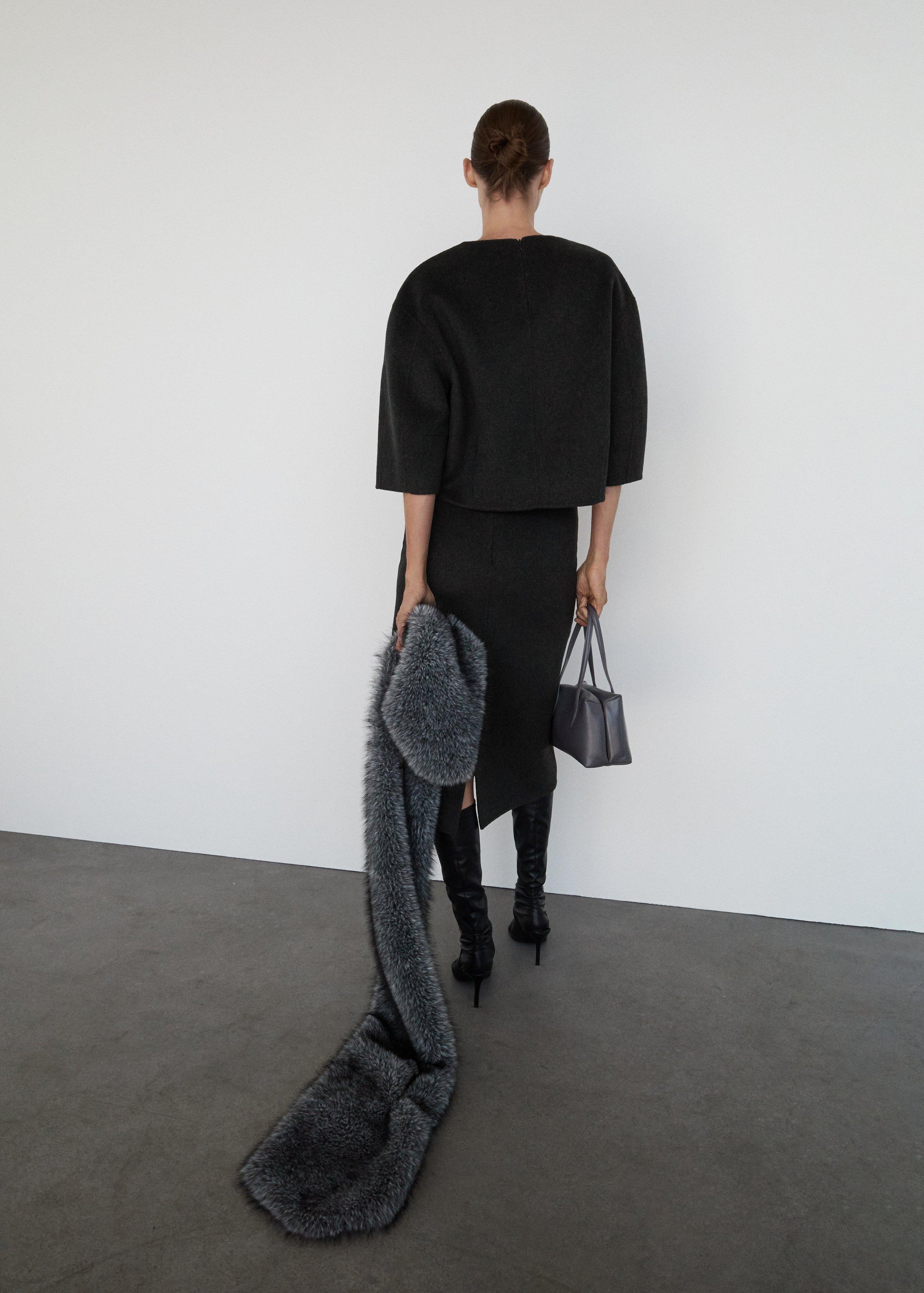 Grey Wool Top With Three-Quarter Sleeves, , large image number 1
