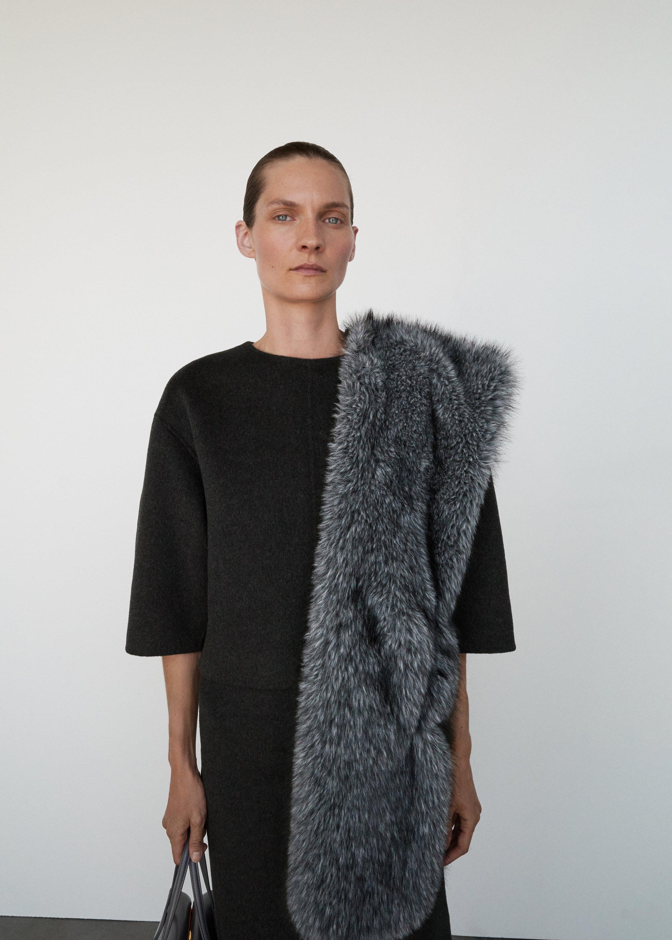Grey Wool Top With Three-Quarter Sleeves, , large image number 2