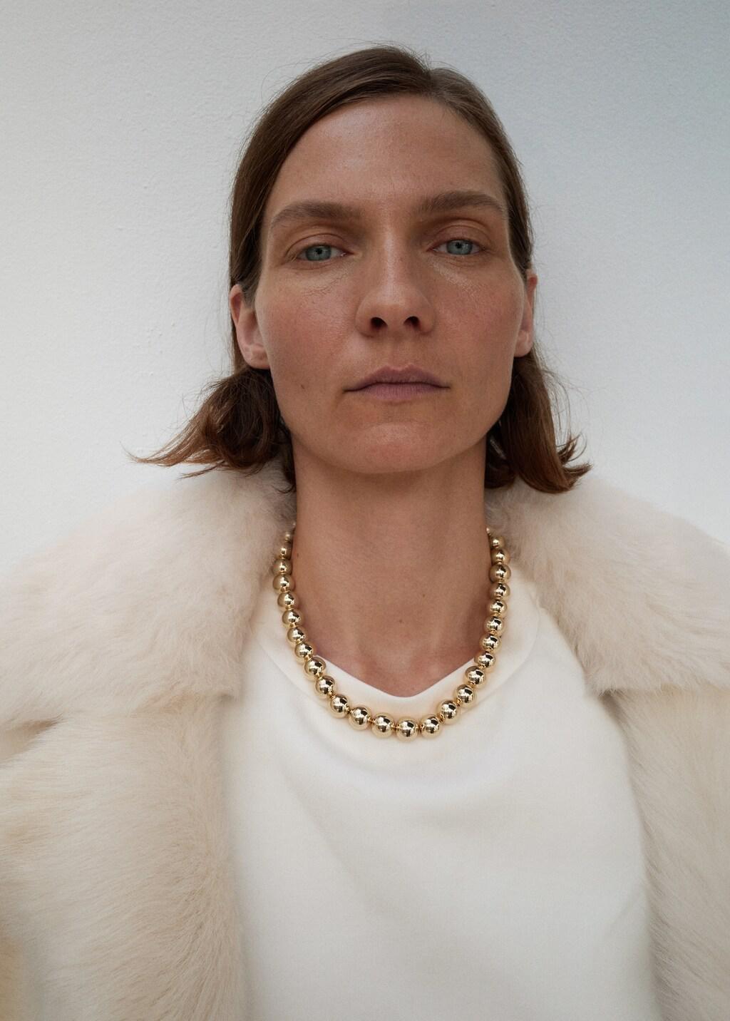 Gold Metallic Spheres Necklace, 0201_OR, large image number 0