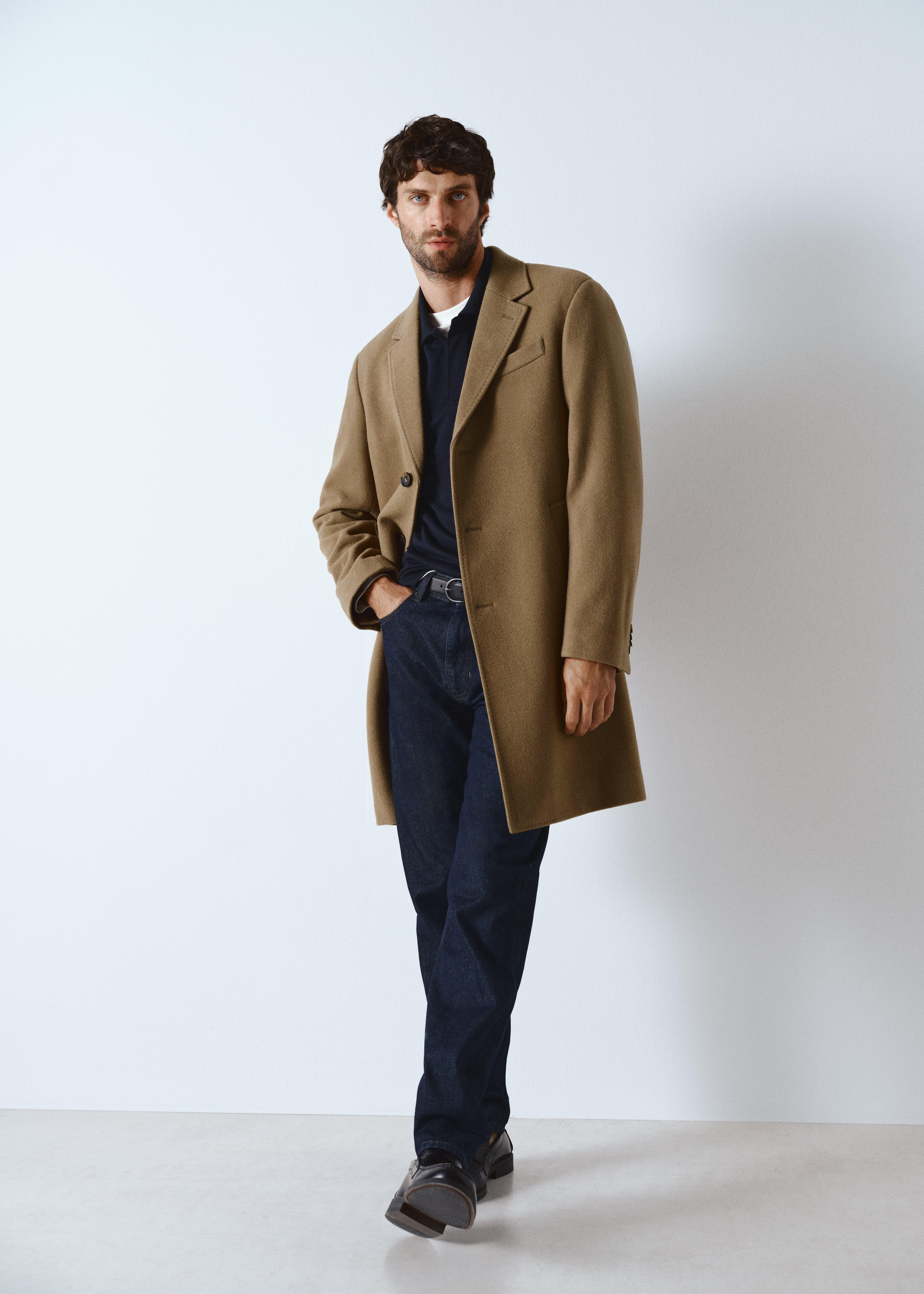 Brown Wool Overcoat, Medium Brown, large image number 0