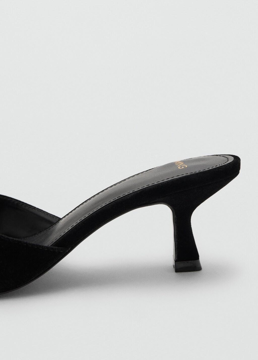 BLACK Velvet sandals with jewel embellishment, Black, medium