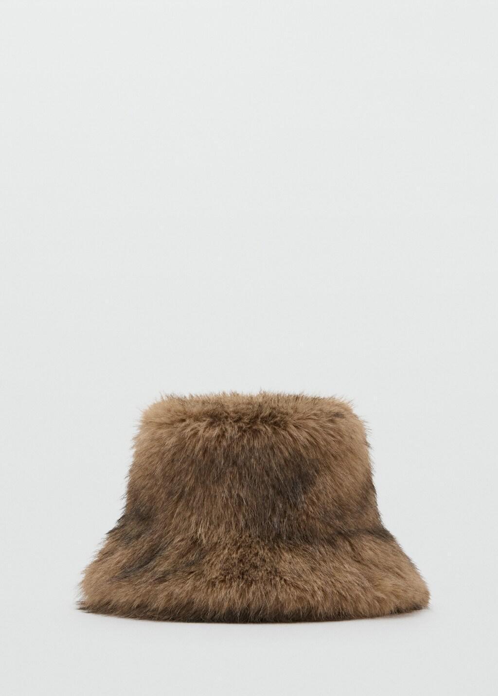 MEDIUM BROWN Faux-fur bucket hat, Medium Brown, large image number 3