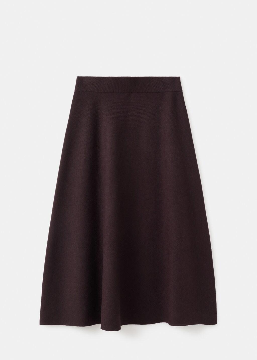 Red Wool-Blend Knitted Skirt, 0201_77, large image number 6