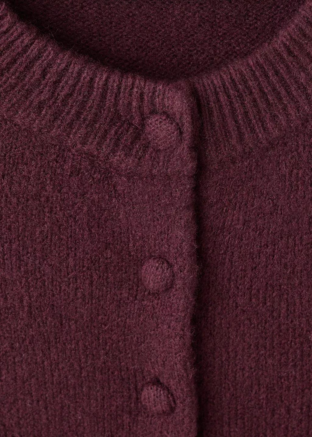 Red Ruffle Knit Cardigan, 0201_77, large image number 1