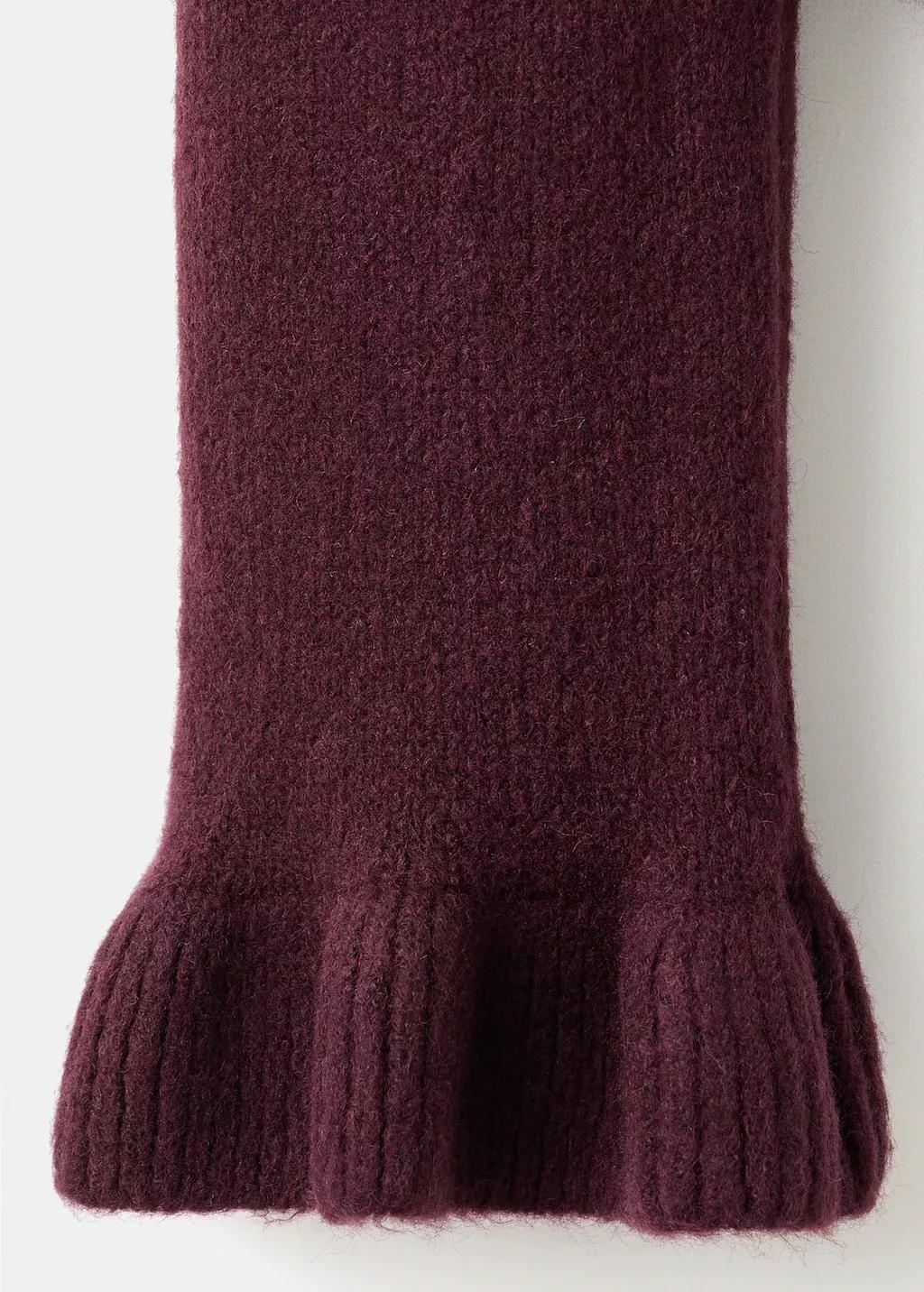 Red Ruffle Knit Cardigan, 0201_77, large image number 5