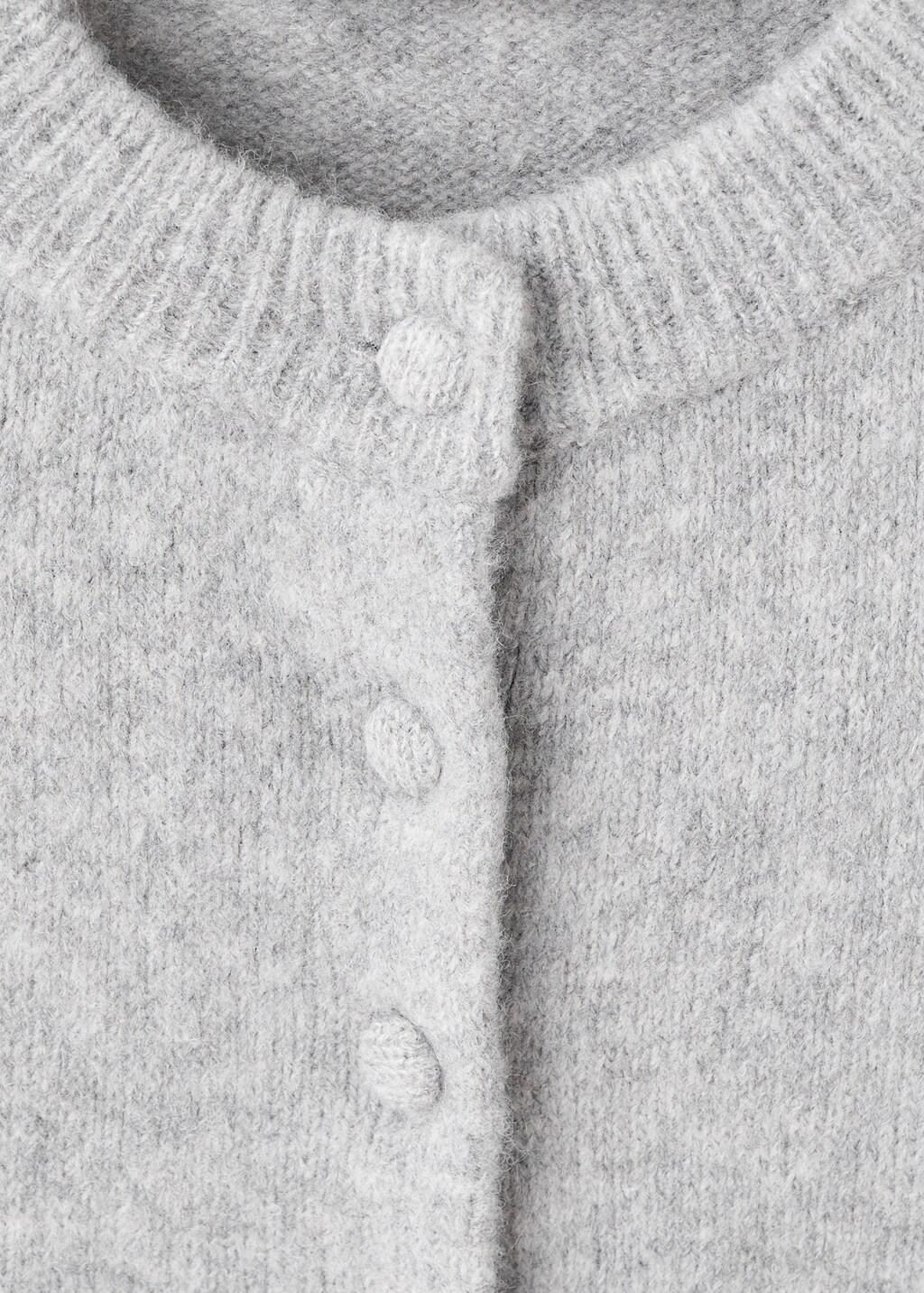 Grey Ruffle Knit Cardigan, 0201_94, large image number 1