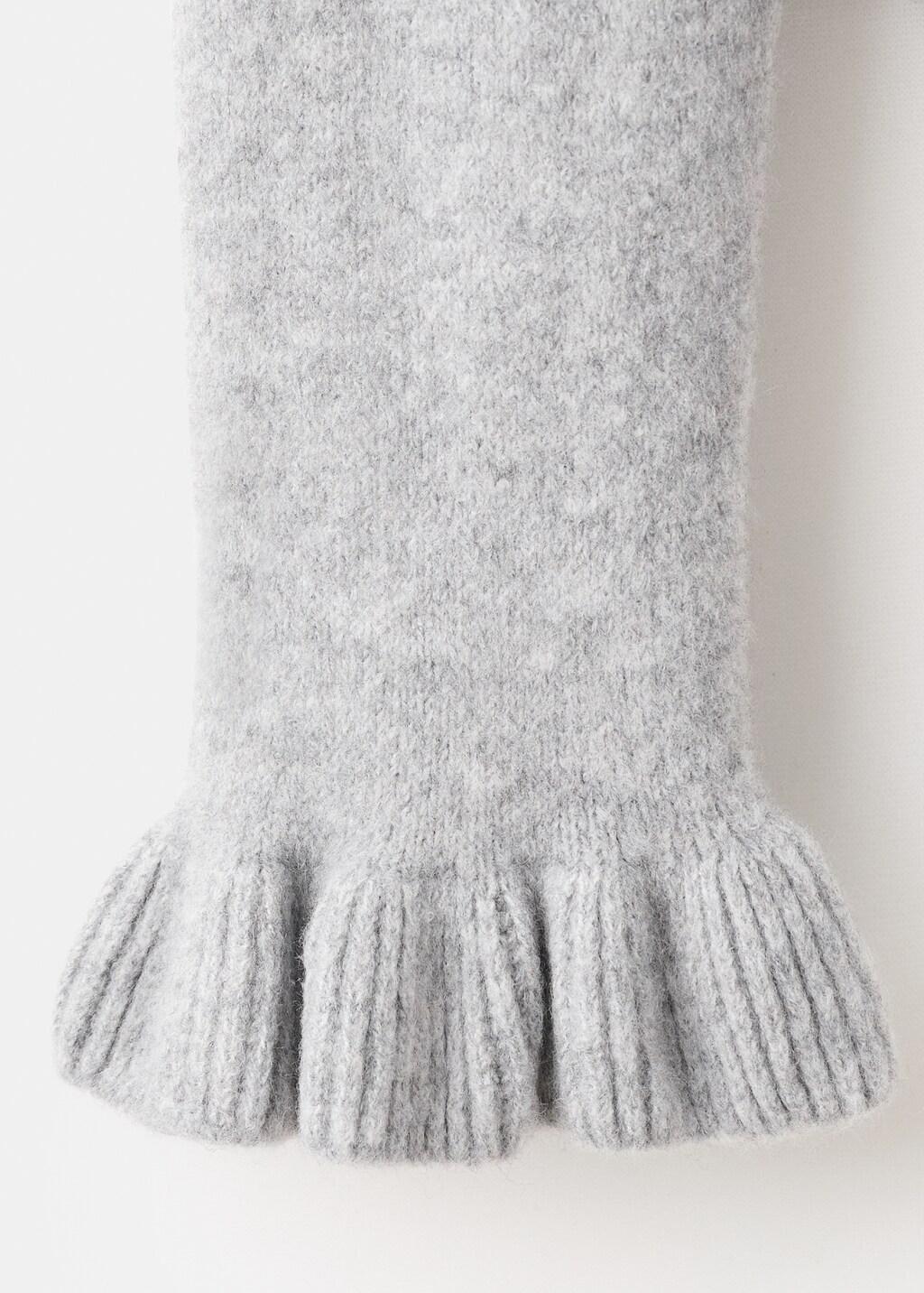 Grey Ruffle Knit Cardigan, 0201_94, large image number 4