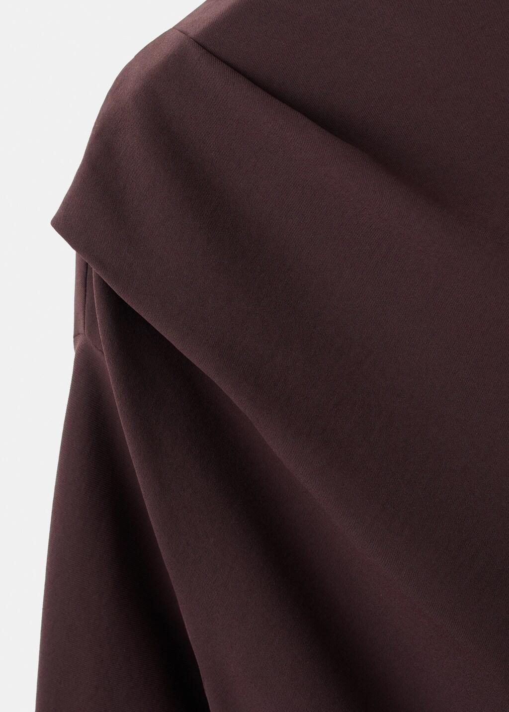 Brown Blouse With Asymmetrical Neckline, 0201_30, large image number 1