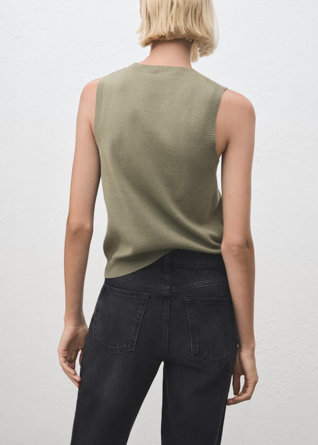 Khaki Knit Strap Top, 0201_37, large image number 2