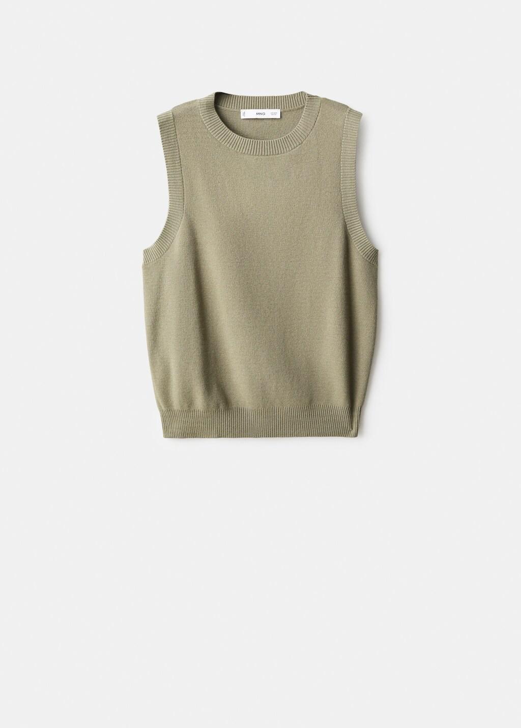 Khaki Knit Strap Top, 0201_37, large image number 5