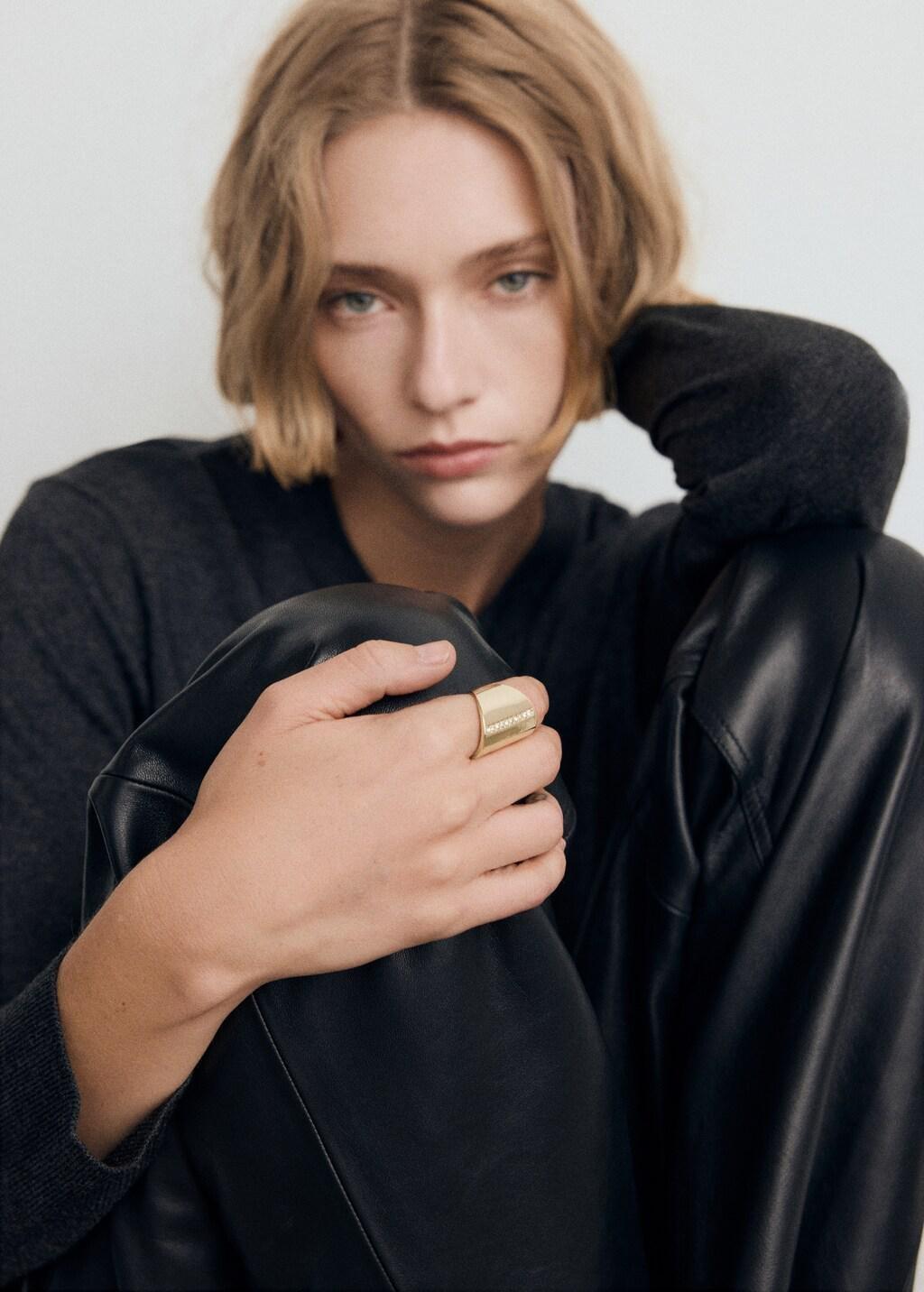 GOLD Crystal ring, 0201_OR, medium