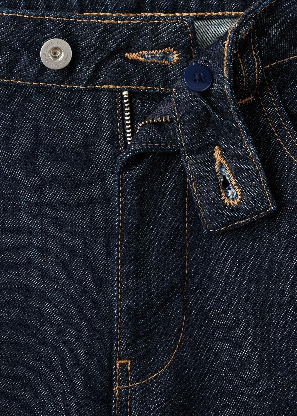 Blue Straight-Leg Jeans With Placket, 0201_TS, medium