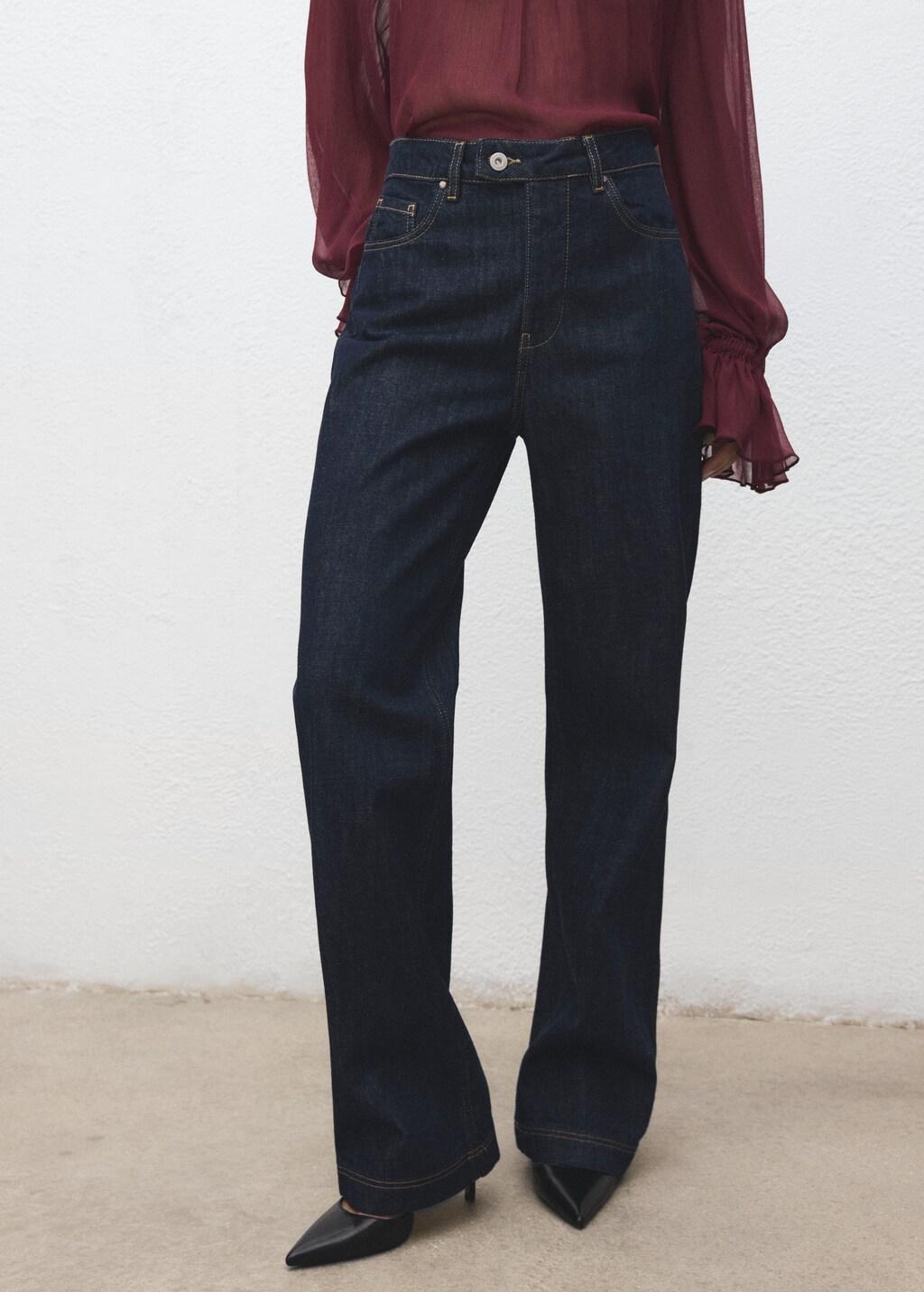 Blue Straight-Leg Jeans With Placket, 0201_TS, large image number 3