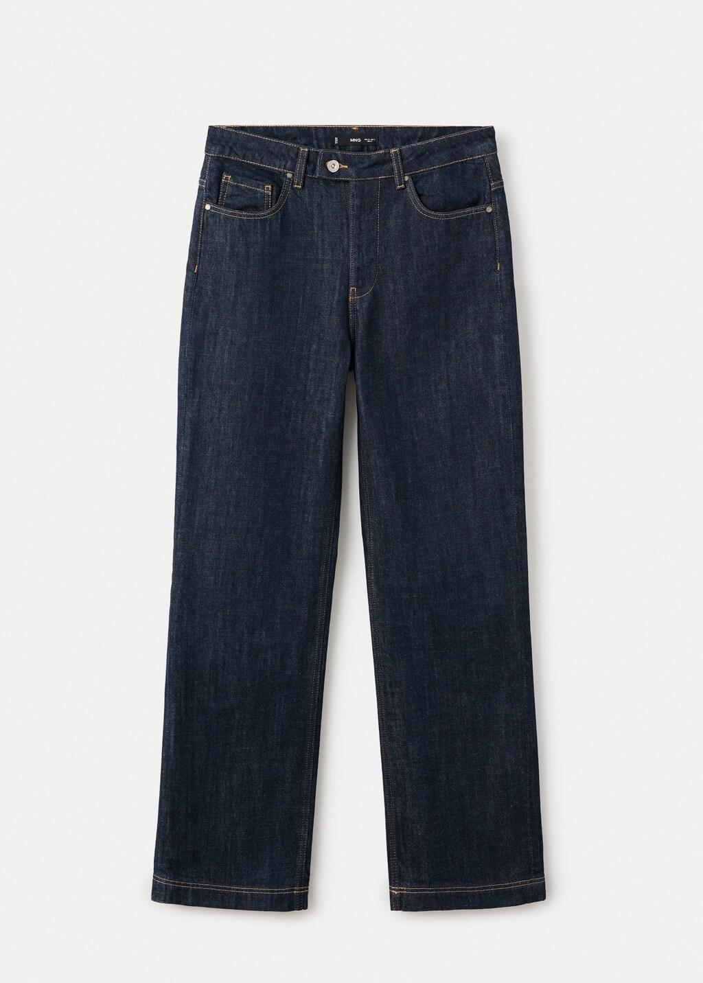 Blue Straight-Leg Jeans With Placket, 0201_TS, large image number 6
