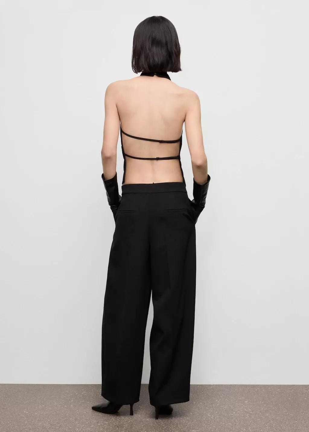BLACK Halter top with open back, Black, large image number 2