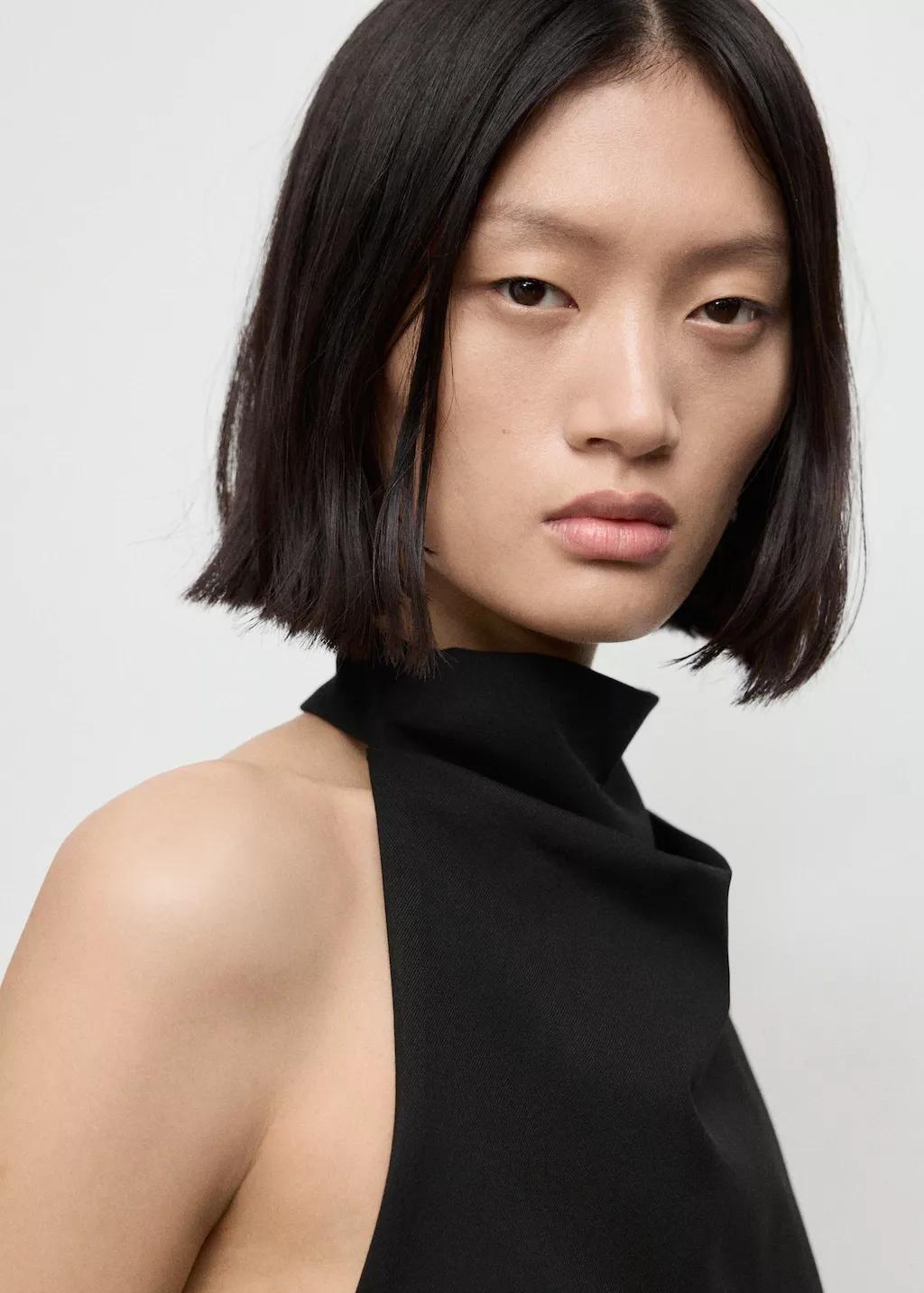 BLACK Halter top with open back, Black, large image number 4