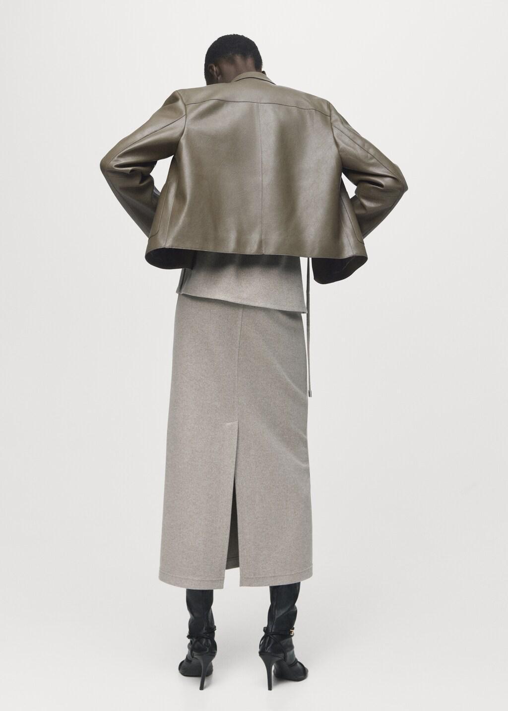 Brown Long Skirt With Elastic Waist, 0201_35, large image number 2