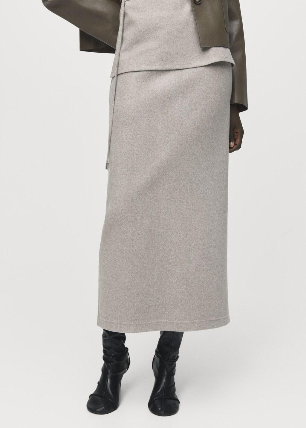 Brown Long Skirt With Elastic Waist, 0201_35, large image number 3