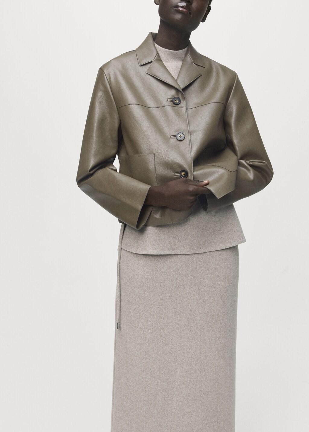 Brown Long Skirt With Elastic Waist, 0201_35, large image number 4