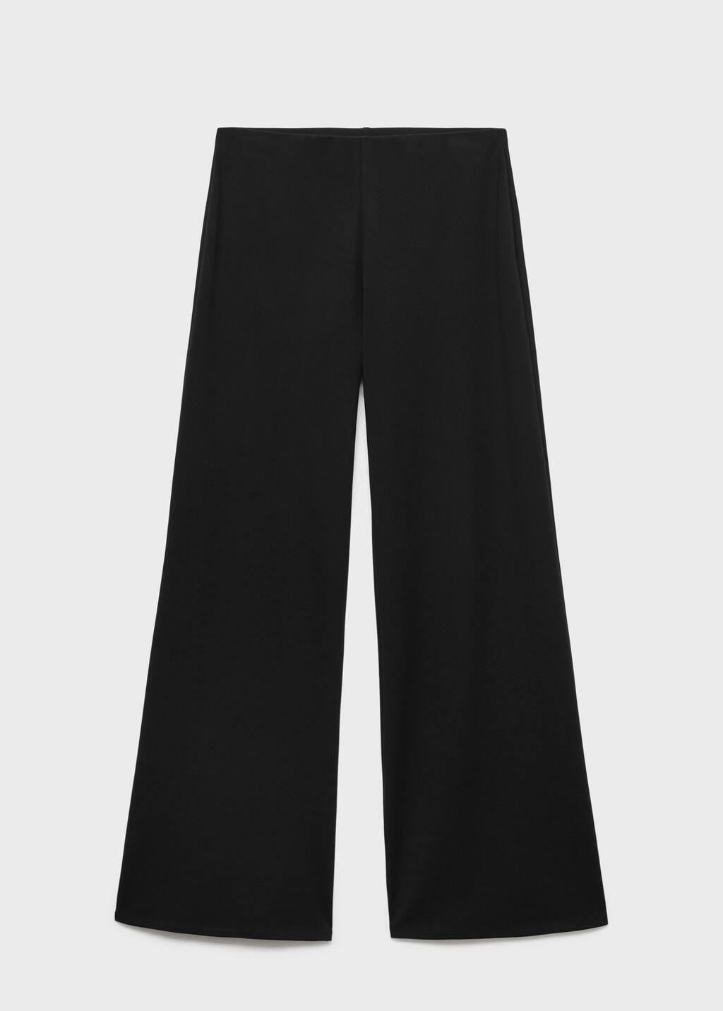 BLACK Straight-fit trousers with elastic waist, Black, medium