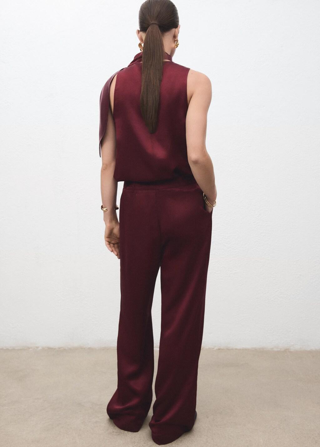 Rust - Copper Satin Wide-Leg Trousers, Rust - Copper, large image number 2