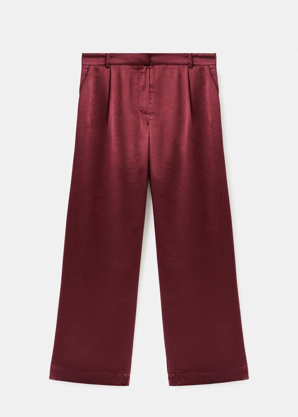 Rust - Copper Satin Wide-Leg Trousers, Rust - Copper, large image number 6