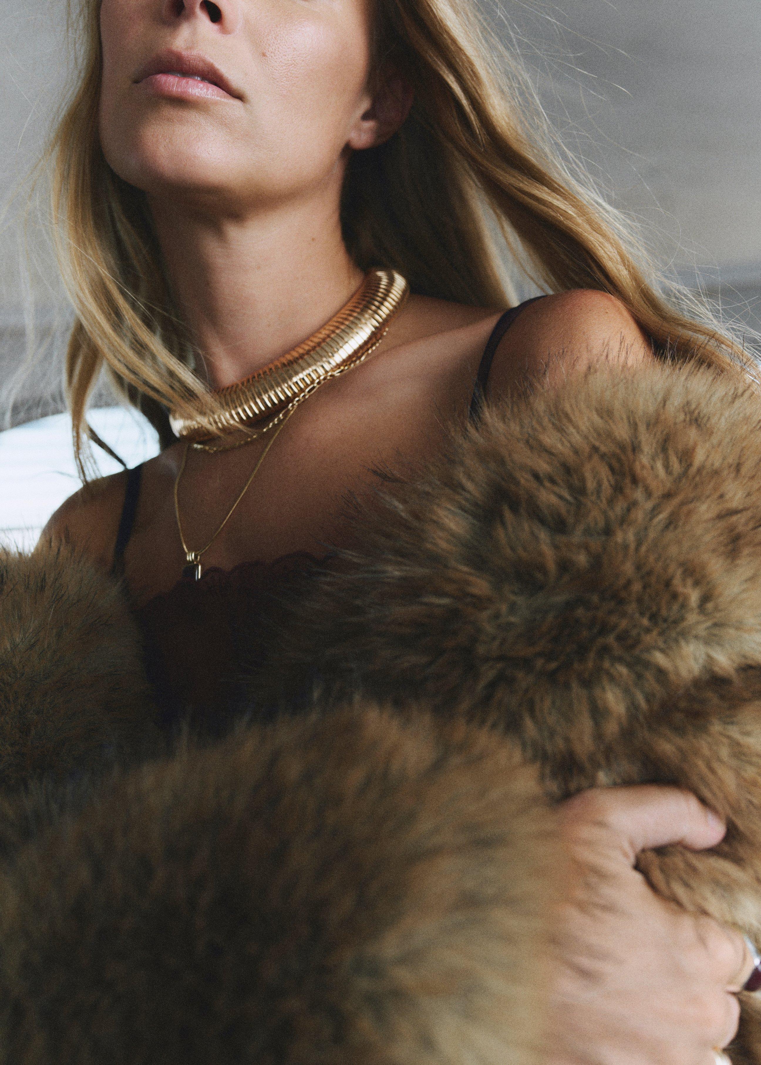 Gold Metal Choker Collar, 0201_OR, medium