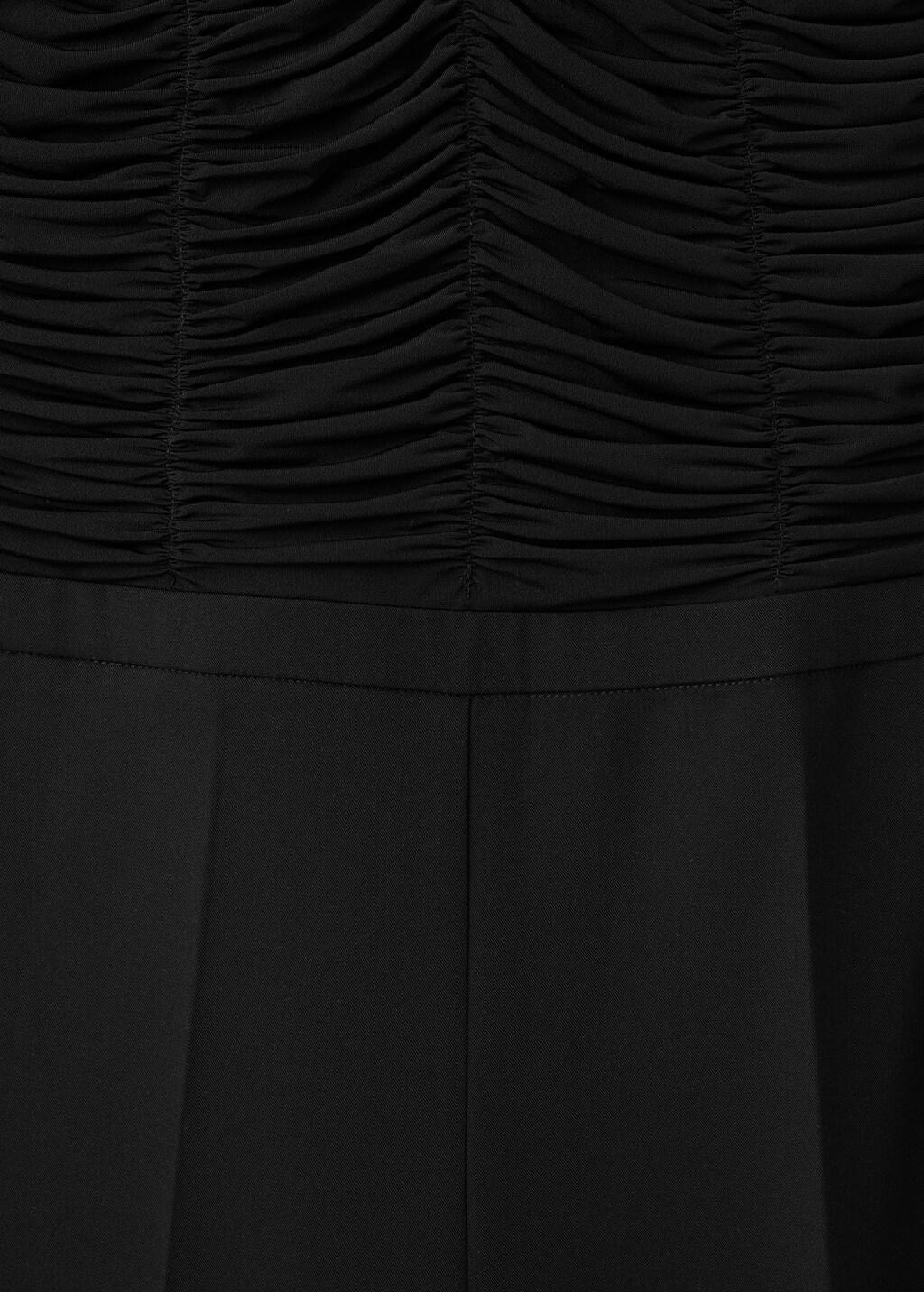 Black Combined Ruched Jumpsuit, Black, large image number 1