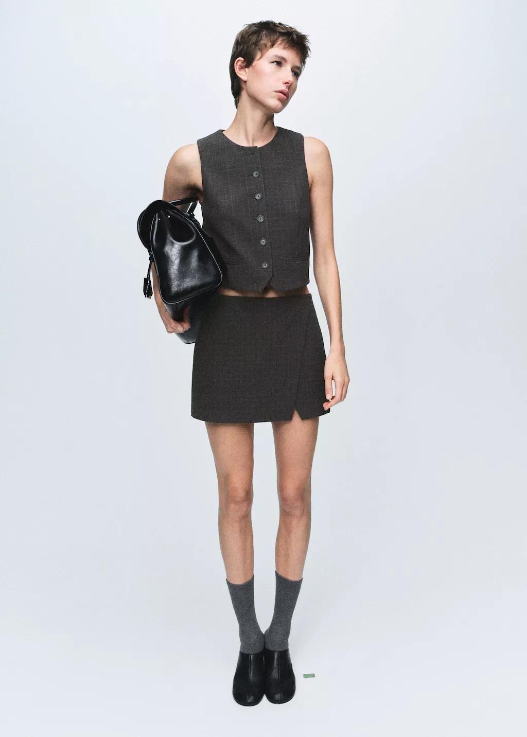 BROWN Check suit waistcoat, 0201_30, large image number 0