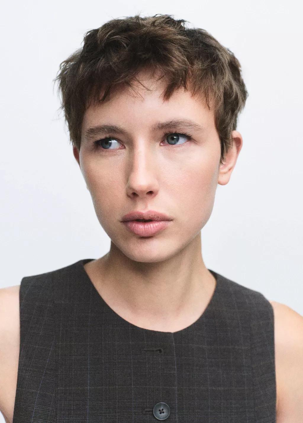 BROWN Check suit waistcoat, 0201_30, large image number 4