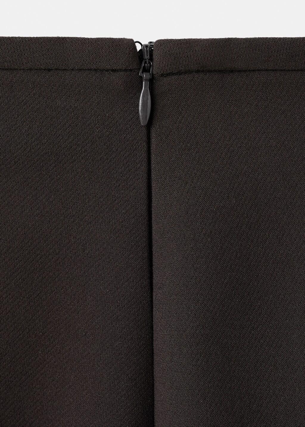 Brown Cropped Culotte Trousers, Brown, large image number 1