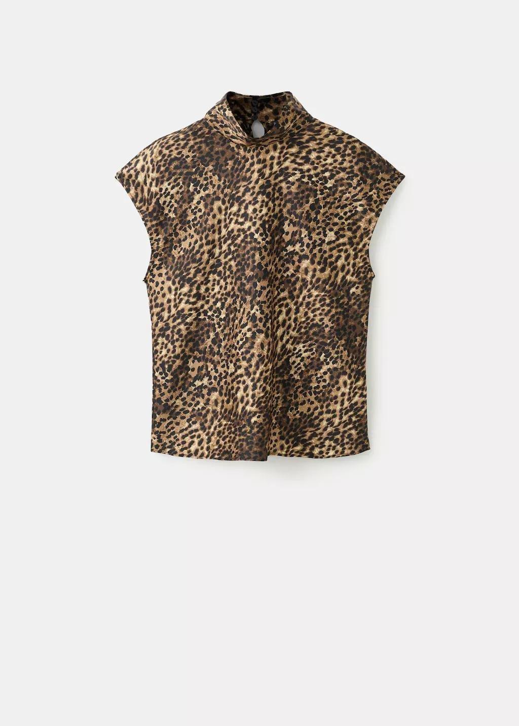 BROWN Leopard-print satin blouse, 0201_30, large image number 6