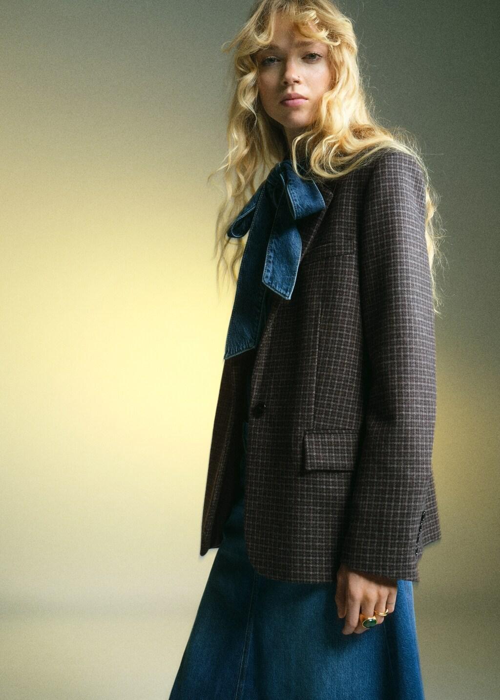 Grey Wool Check Jacket, 0201_92, large image number 3