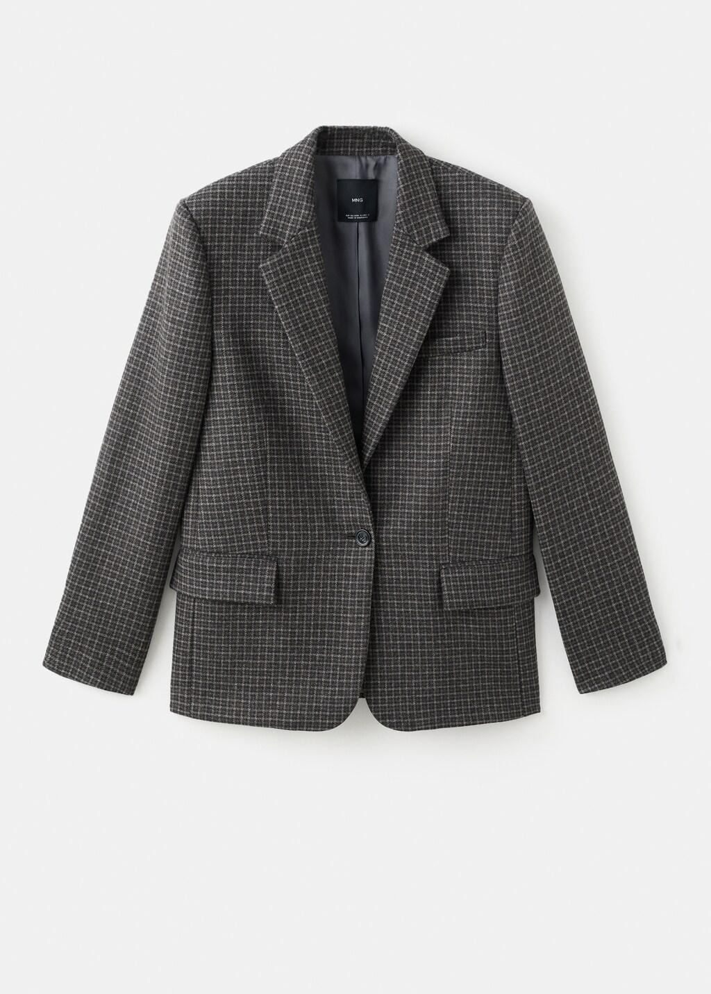 Grey Wool Check Jacket, 0201_92, large image number 6